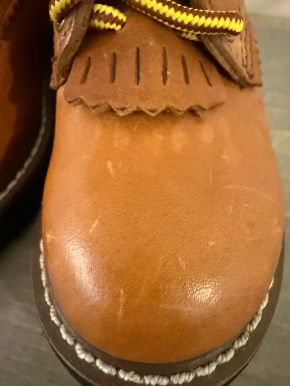 9.5 Boys Georgia Brown Leather Boots - Lace Up